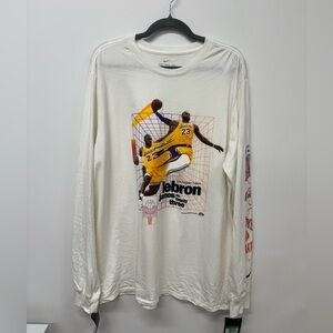 Nike LeBron Graphic Long Sleeve Shirt - Cream and Yellow